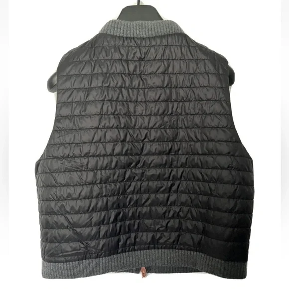 Athleta dark, gray Quilted with net accent  Vest zipper nylon - Picture 3 of 7